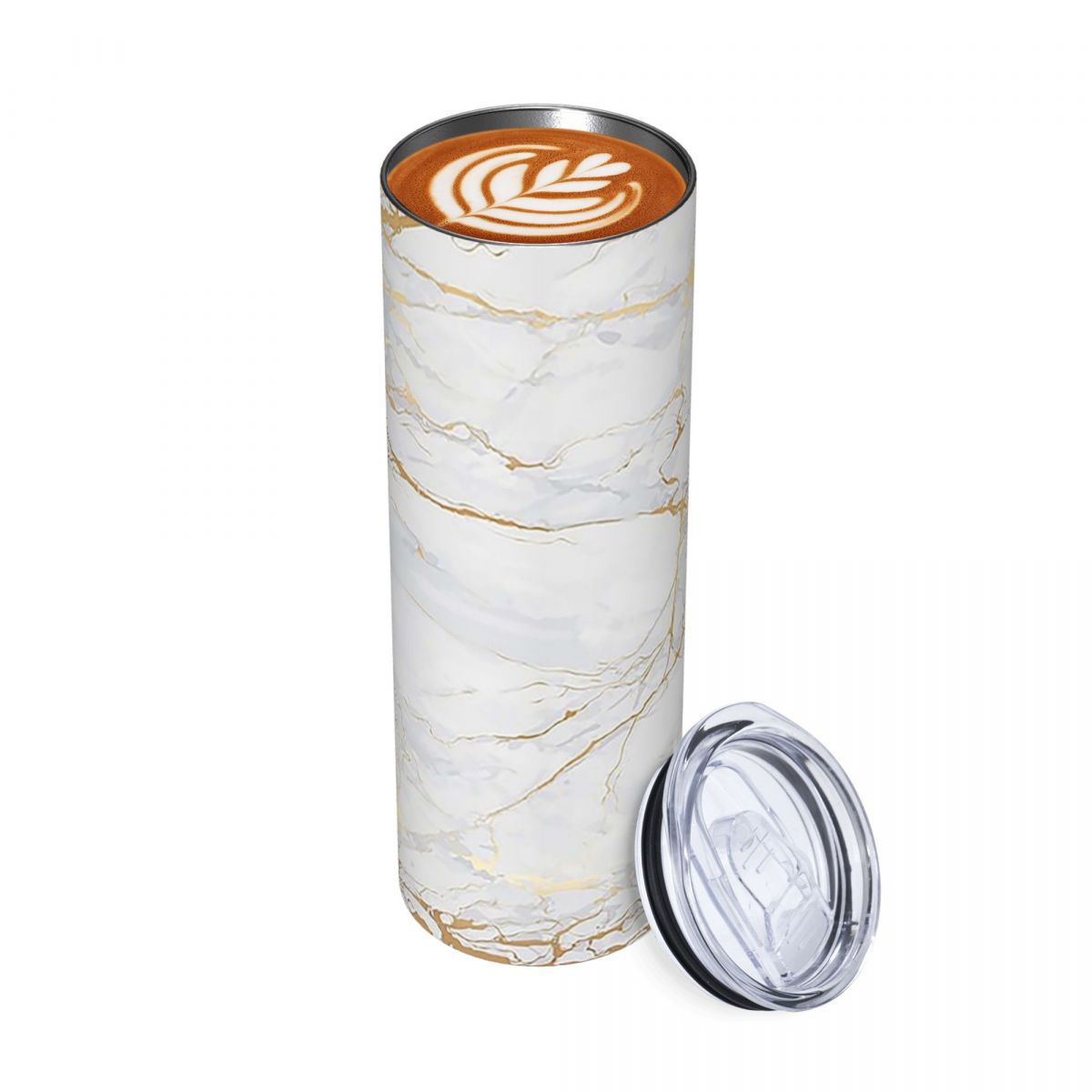 Tumbler 20Oz White - Gobelet isotherme en acier inoxydable marbré