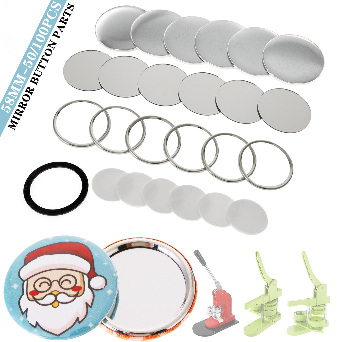 Pièces de badges miroir vierge - Button Badge Blank avis et prix